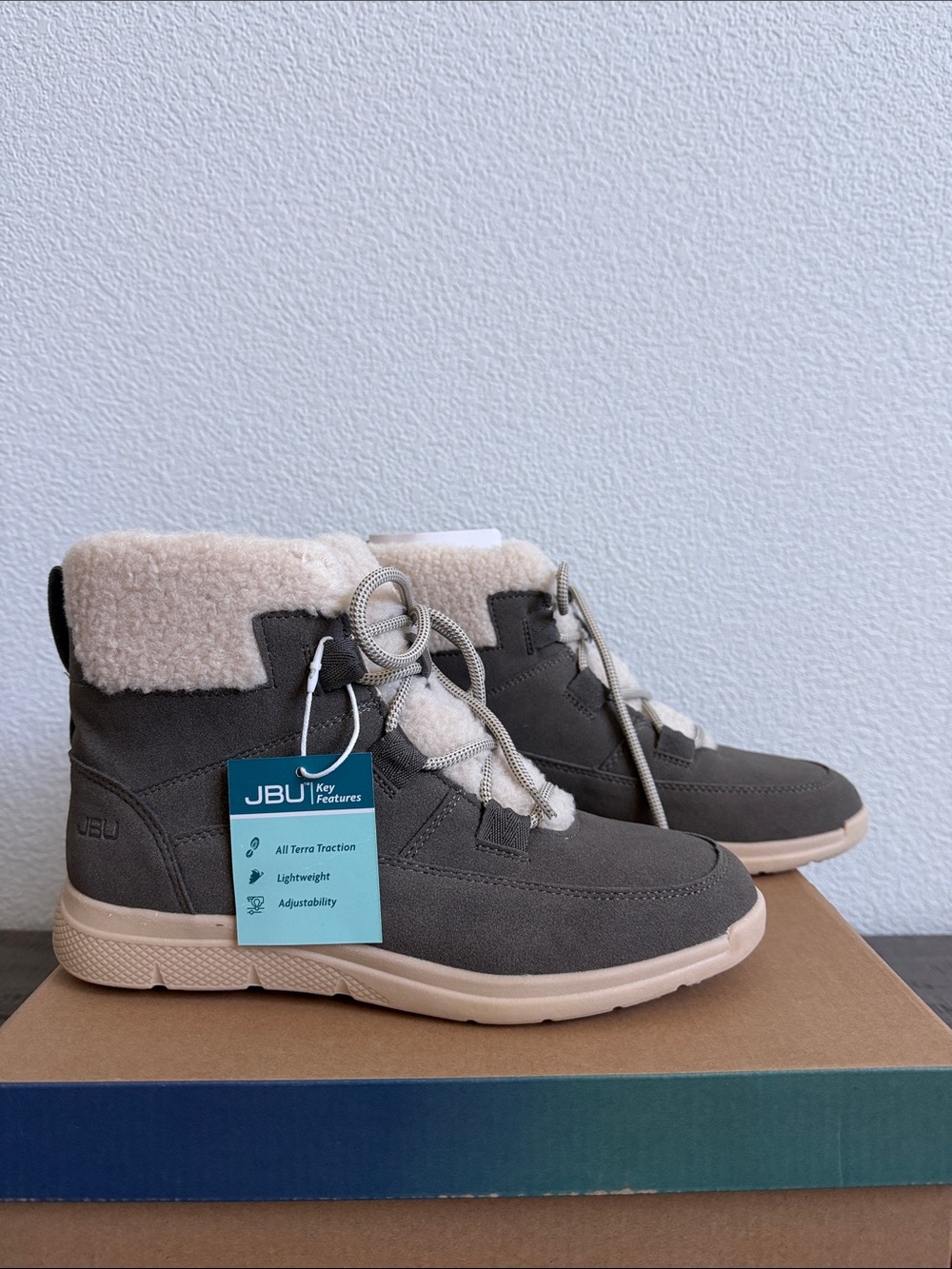 JBU Women's Freeze Round Toe Boots in grey  NIB